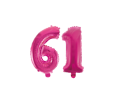 Folieballon 61 jaar roze 86cm