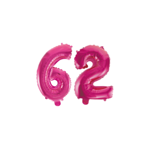 Folieballon 62 jaar roze 86cm