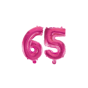 Folieballon 65 jaar roze 86cm