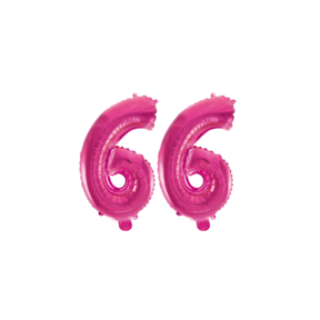 Folieballon 66 jaar roze 86cm