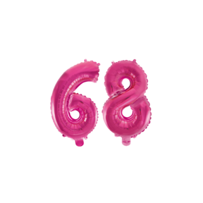 Folieballon 68 jaar roze 86cm
