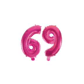 Folieballon 69 jaar roze 86cm