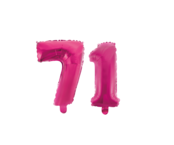 Folieballon 71 jaar roze 86cm
