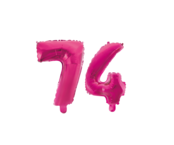 Folieballon 74 jaar roze 86cm