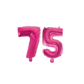 Folieballon 75 jaar roze 86cm