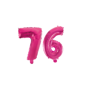 Folieballon 76 jaar roze 86cm