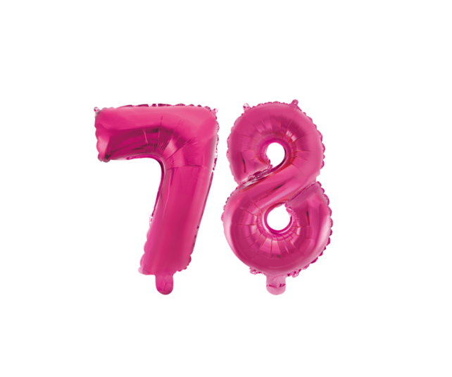 Folieballon 78 jaar roze 86cm