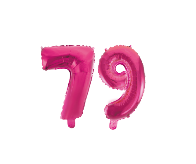 Folieballon 79 jaar roze 86cm