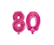 Folieballon 80 jaar roze 86cm