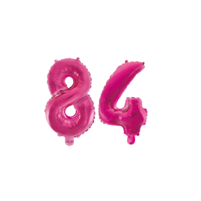Folieballon 84 jaar roze 86cm