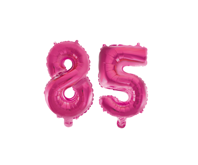 Folieballon 85 jaar roze 86cm
