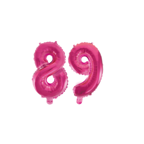 Folieballon 89 jaar roze 86cm