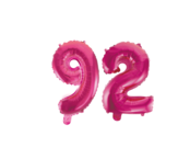 Folieballon 92 jaar roze 86cm