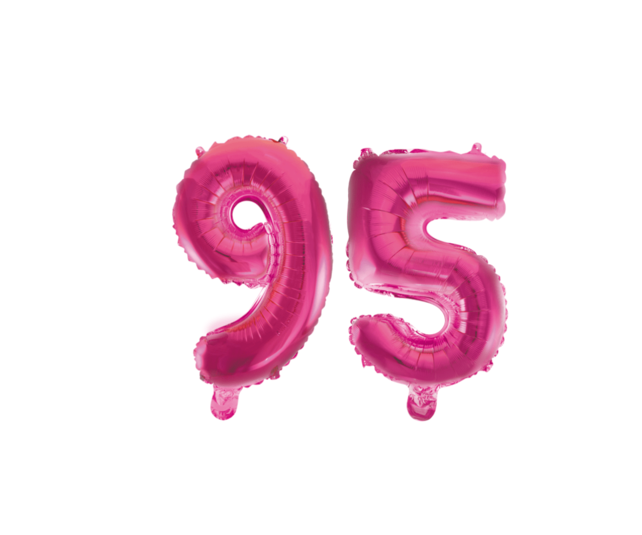Folieballon 95 jaar roze 86cm