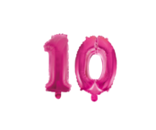 Folieballon 10 jaar roze 41cm