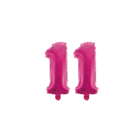Folieballon 11 jaar roze 41cm