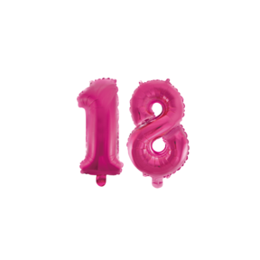 Folieballon 18 jaar roze 41cm