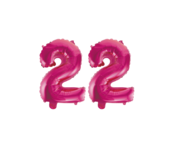 Folieballon 22 jaar roze 41cm