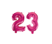 Folieballon 23 jaar roze 41cm