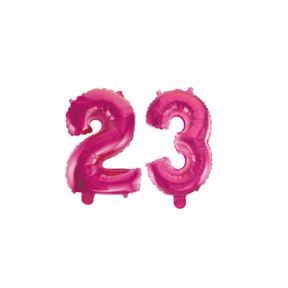 Folieballon 23 jaar roze 41cm