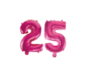Folieballon 25 jaar roze 41cm