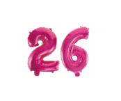 Folieballon 26 jaar roze 41cm