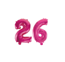 Folieballon 26 jaar roze 41cm
