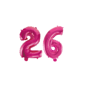 Folieballon 26 jaar roze 41cm