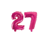 Folieballon 27 jaar roze 41cm