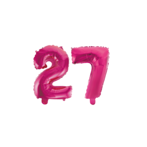 Folieballon 27 jaar roze 41cm