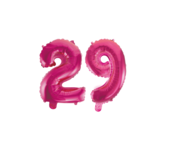 Folieballon 29 jaar roze 41cm