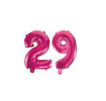 Folieballon 29 jaar roze 41cm