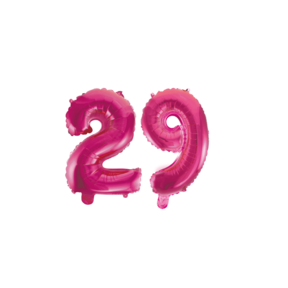 Folieballon 29 jaar roze 41cm