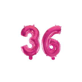 Folieballon 36 jaar roze 41cm
