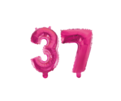 Folieballon 37 jaar roze 41cm