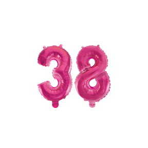 Folieballon 38 jaar roze 41cm