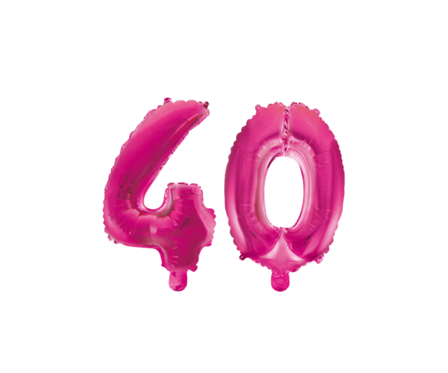 Folieballon 40 jaar roze 41cm