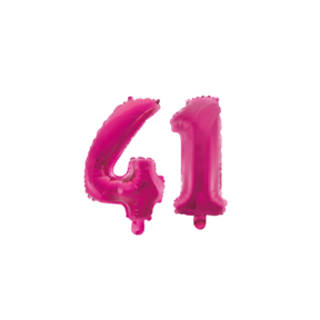 Folieballon 41 jaar roze 41cm