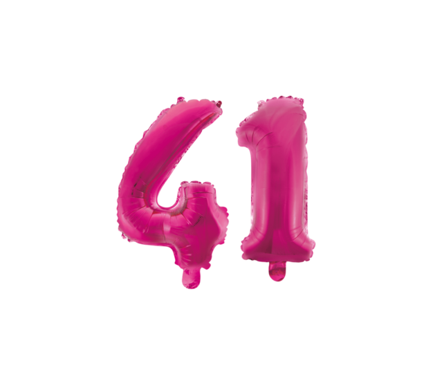Folieballon 41 jaar roze 41cm