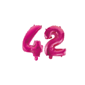 Folieballon 42 jaar roze 41cm