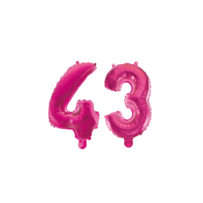Folieballon 43 jaar roze 41cm