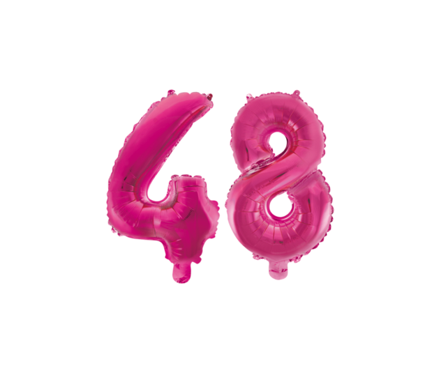 Folieballon 48 jaar roze 41cm
