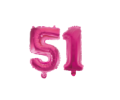 Folieballon 51 jaar roze 41cm