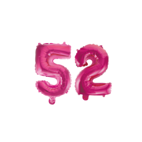 Folieballon 52 jaar roze 41cm