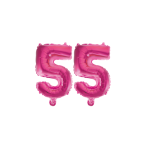 Folieballon 55 jaar roze 41cm