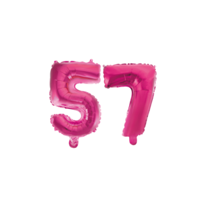 Folieballon 57 jaar roze 41cm