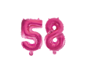 Folieballon 58 jaar roze 41cm