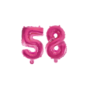 Folieballon 58 jaar roze 41cm