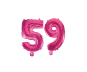 Folieballon 59 jaar roze 41cm