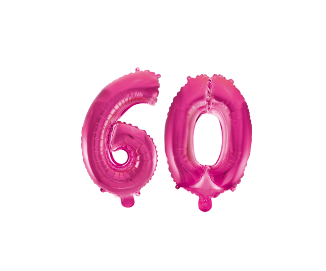 Folieballon 60 jaar roze 41cm